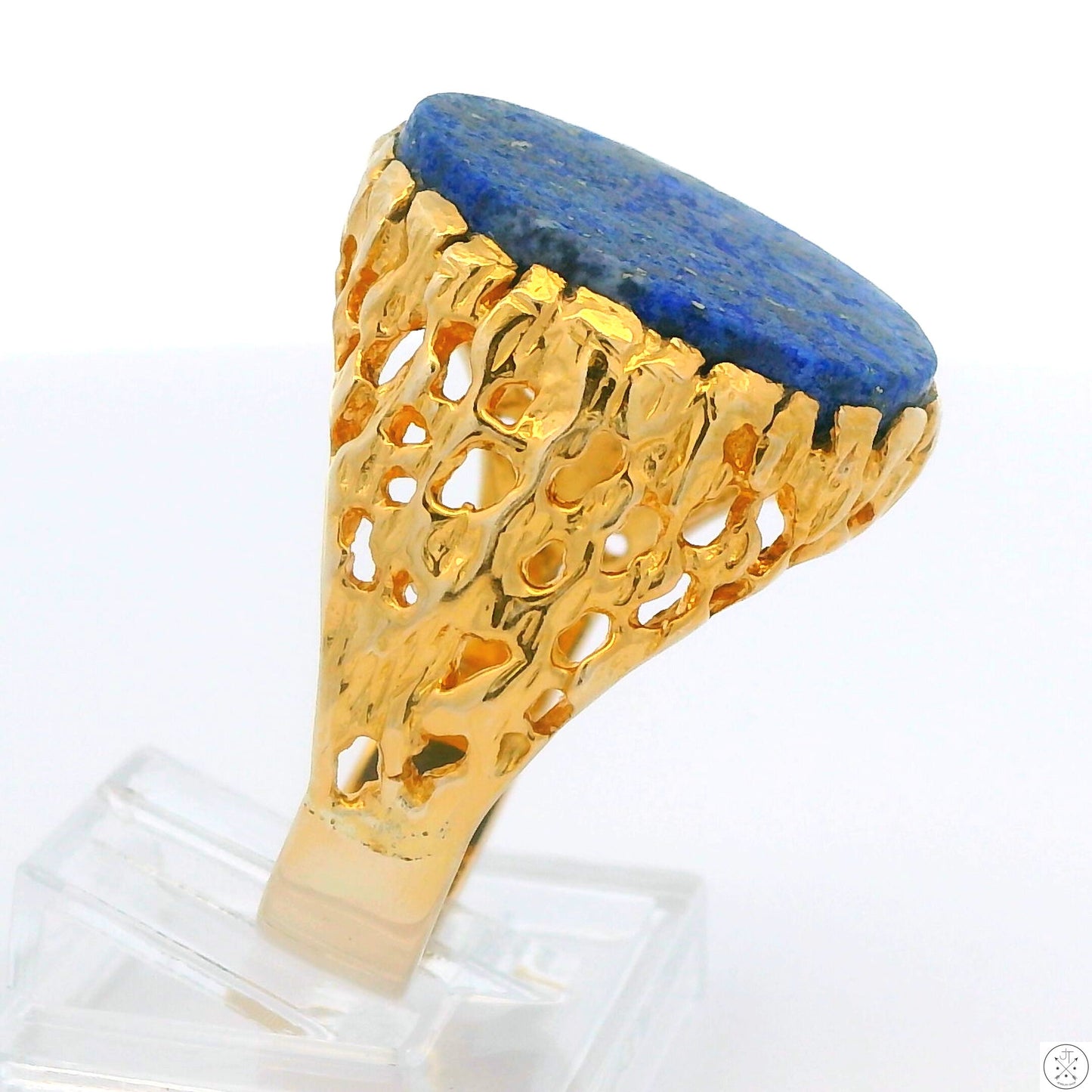 Vintage 14k Yellow Gold Ring with Lapis Lazuli Size 9.5