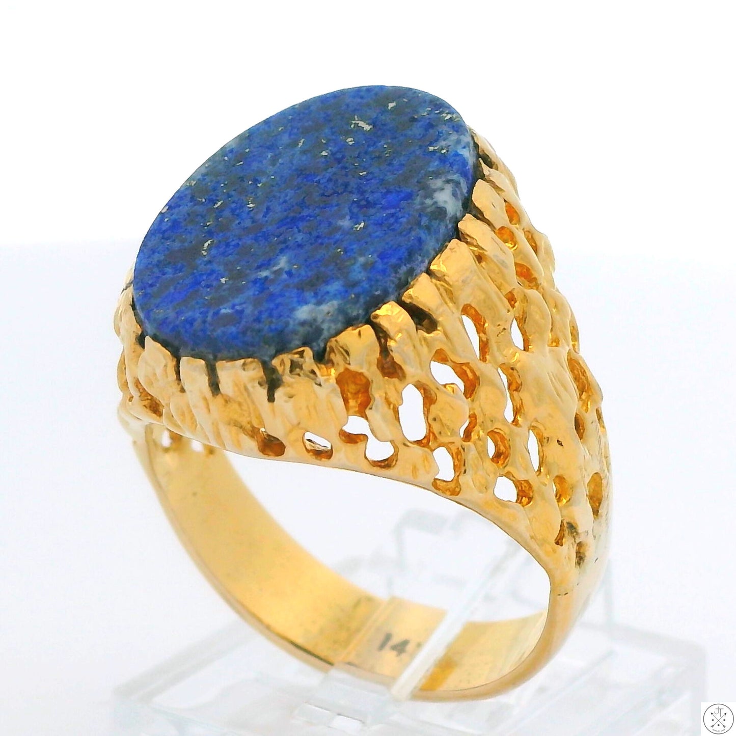 Vintage 14k Yellow Gold Ring with Lapis Lazuli Size 9.5