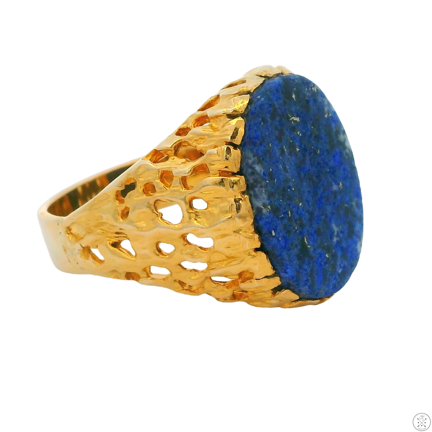 Vintage 14k Yellow Gold Ring with Lapis Lazuli Size 9.5