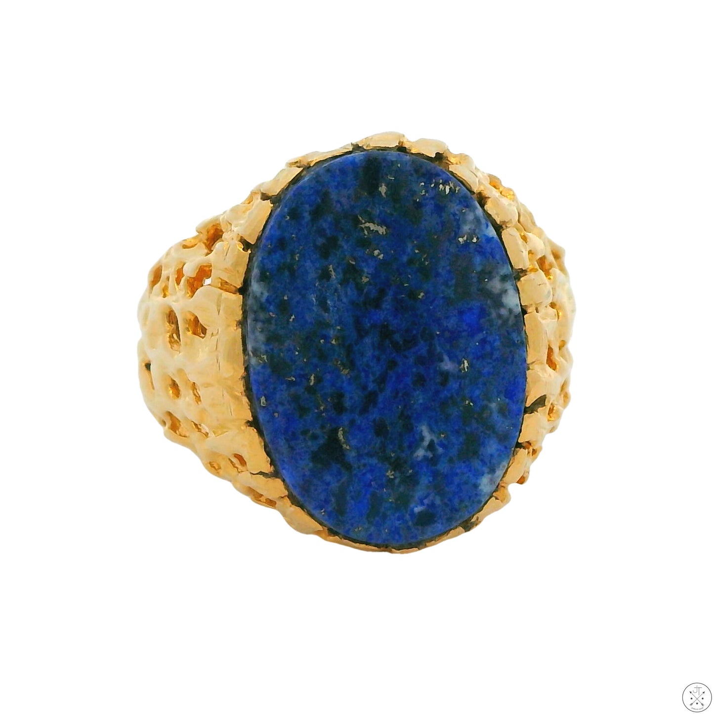 Vintage 14k Yellow Gold Ring with Lapis Lazuli Size 9.5