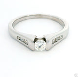 14k White Gold Engagement Ring with .37 ctw Diamonds Size 7.5 Love Story