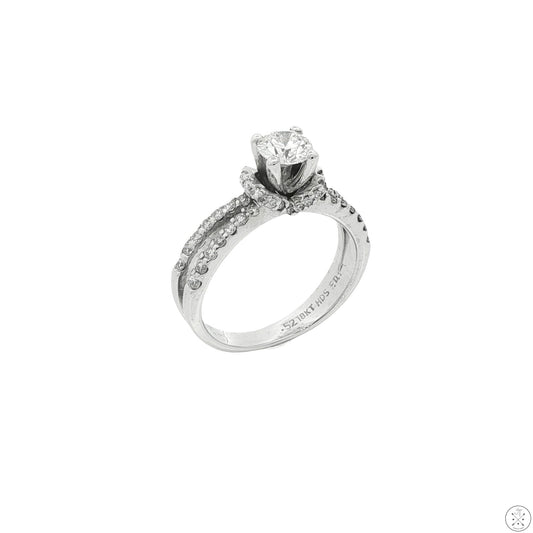 New Helzberg 18k White Gold Engagement Ring with 1 ctw Natural Diamonds Size 6.25 GIA IVS1