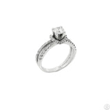 New Helzberg 18k White Gold Engagement Ring with 1 ctw Natural Diamonds Size 6.25 GIA IVS1
