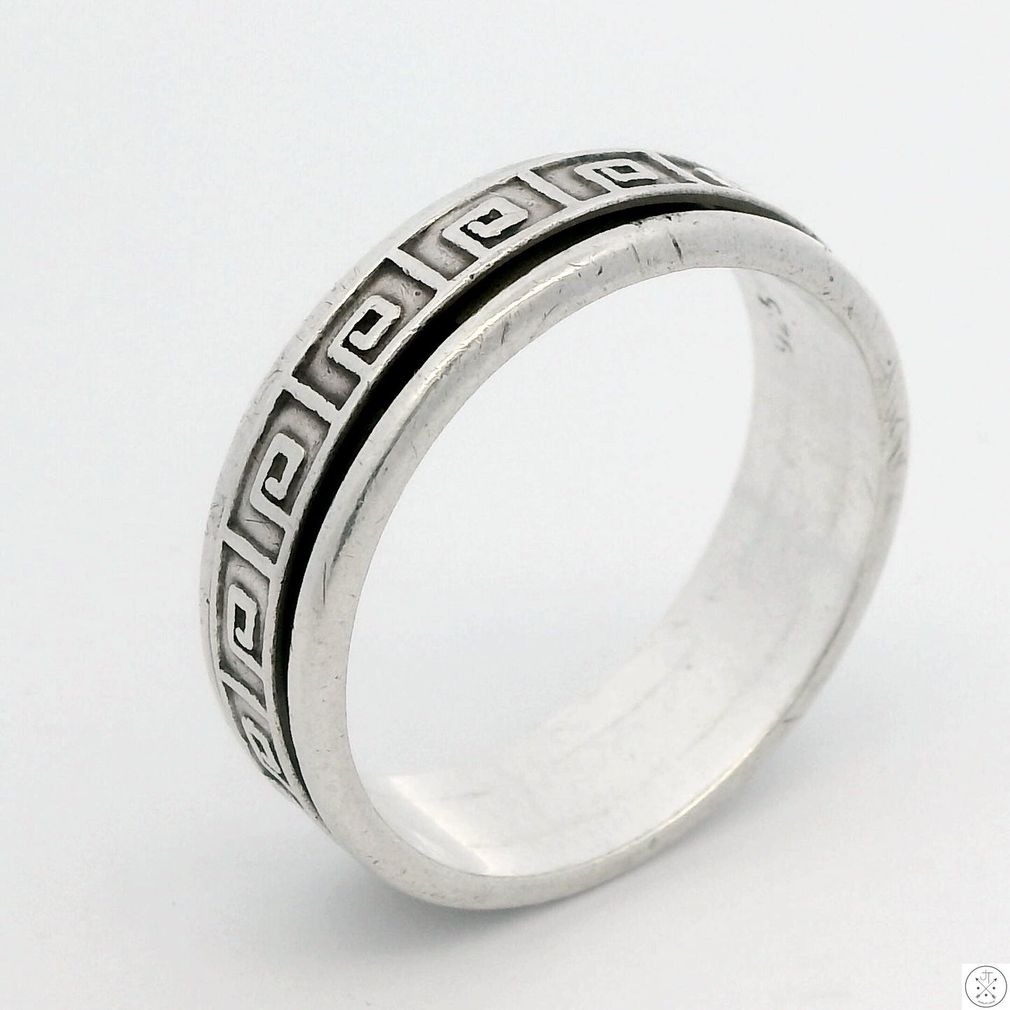 Vintage Sterling Silver 7.6 mm Band Size 14 Spinner Ring