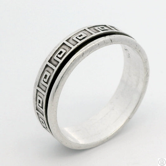 Vintage Sterling Silver 7.6 mm Band Size 14 Spinner Ring
