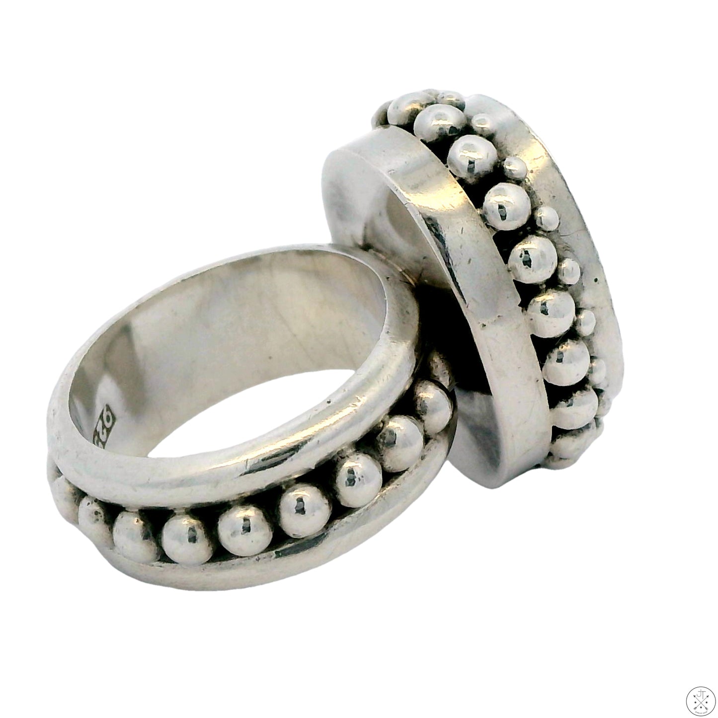 New Sterling Silver Statement Ring with Mother of Pearl Size 6.5