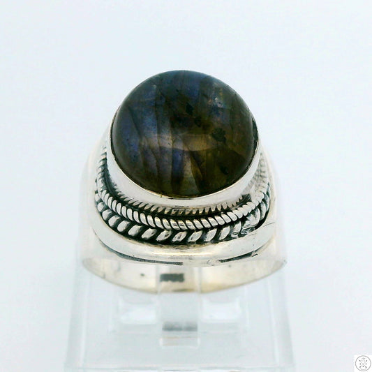 Vintage Sterling Silver Ring with Labradorite Size 7.25