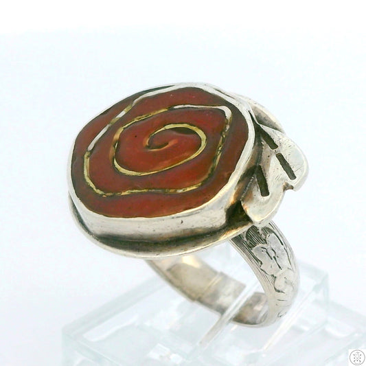 Vintage Sterling Silver Rose Ring Size 6