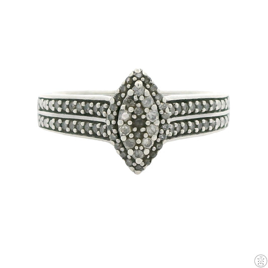 Vintage Sterling Silver Ring with .55 ctw Natural Diamonds Size 8.5