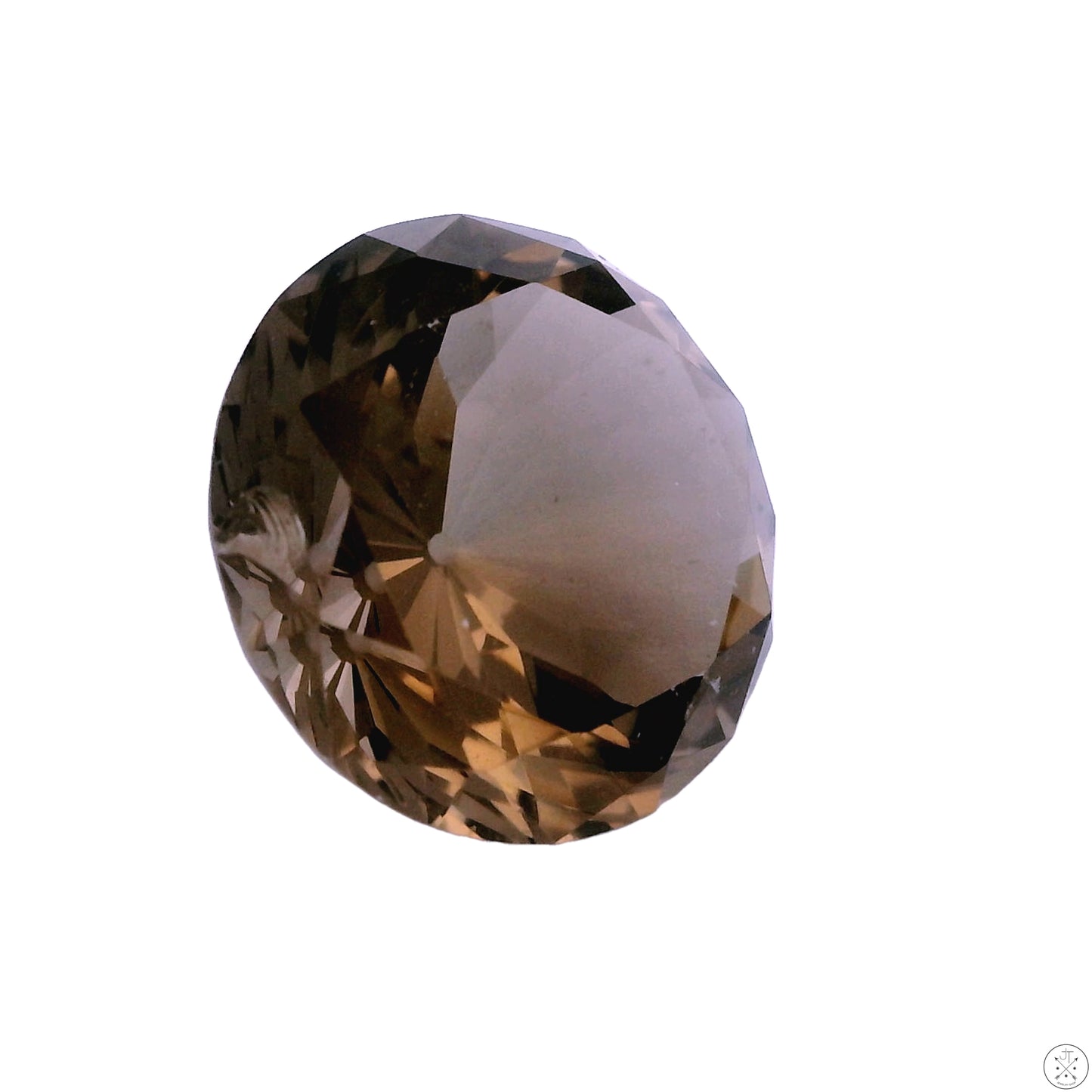 9.25 Carat Natural Smoky Quartz 14.3 mm Round Faceted Gemstone Chipped