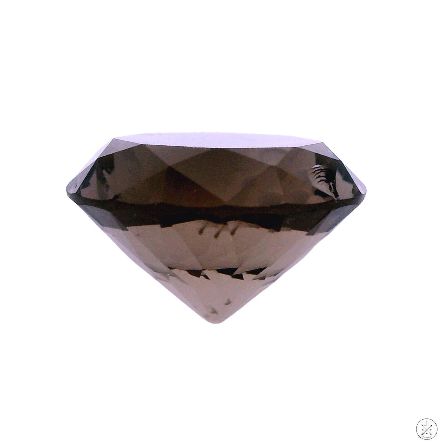 9.25 Carat Natural Smoky Quartz 14.3 mm Round Faceted Gemstone Chipped