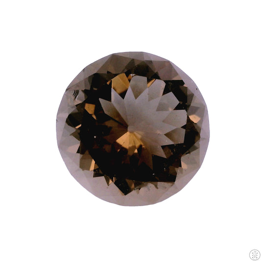 9.25 Carat Natural Smoky Quartz 14.3 mm Round Faceted Gemstone Chipped