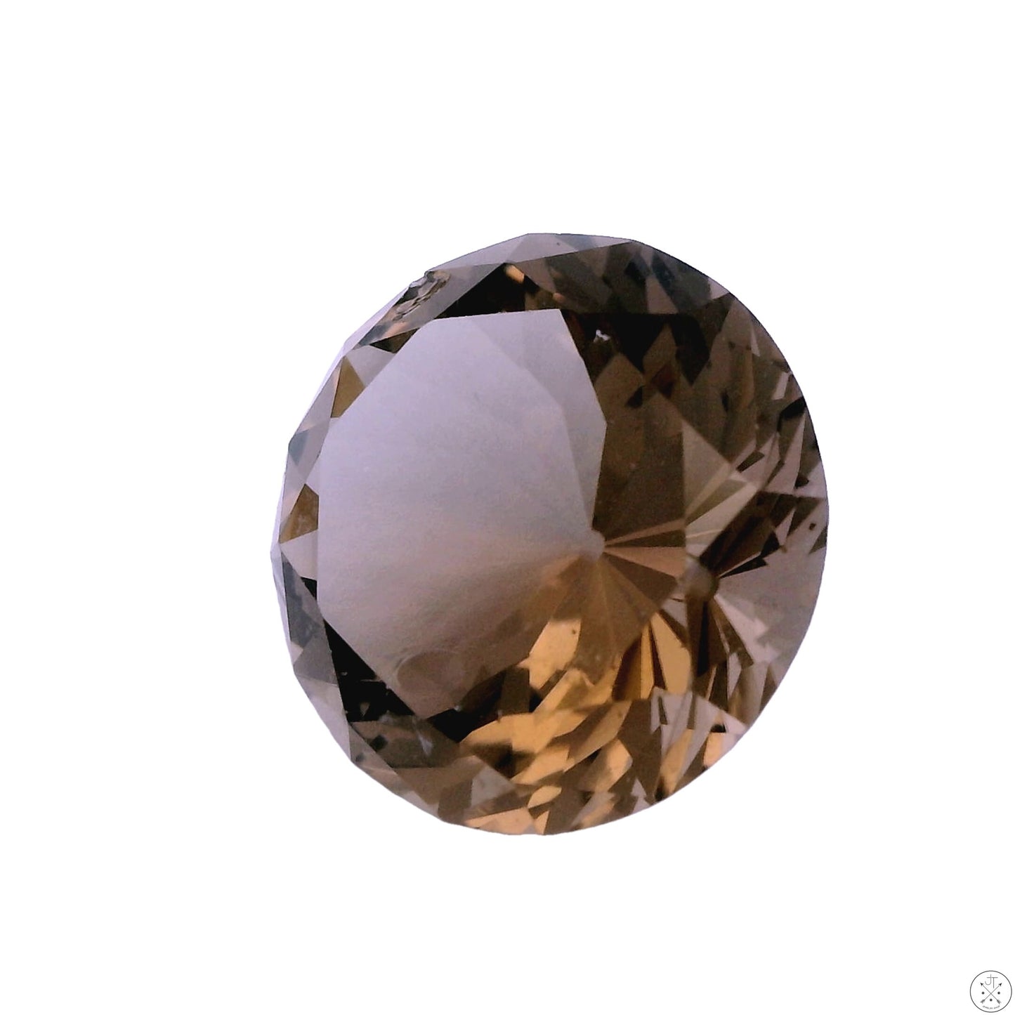 9.25 Carat Natural Smoky Quartz 14.3 mm Round Faceted Gemstone Chipped