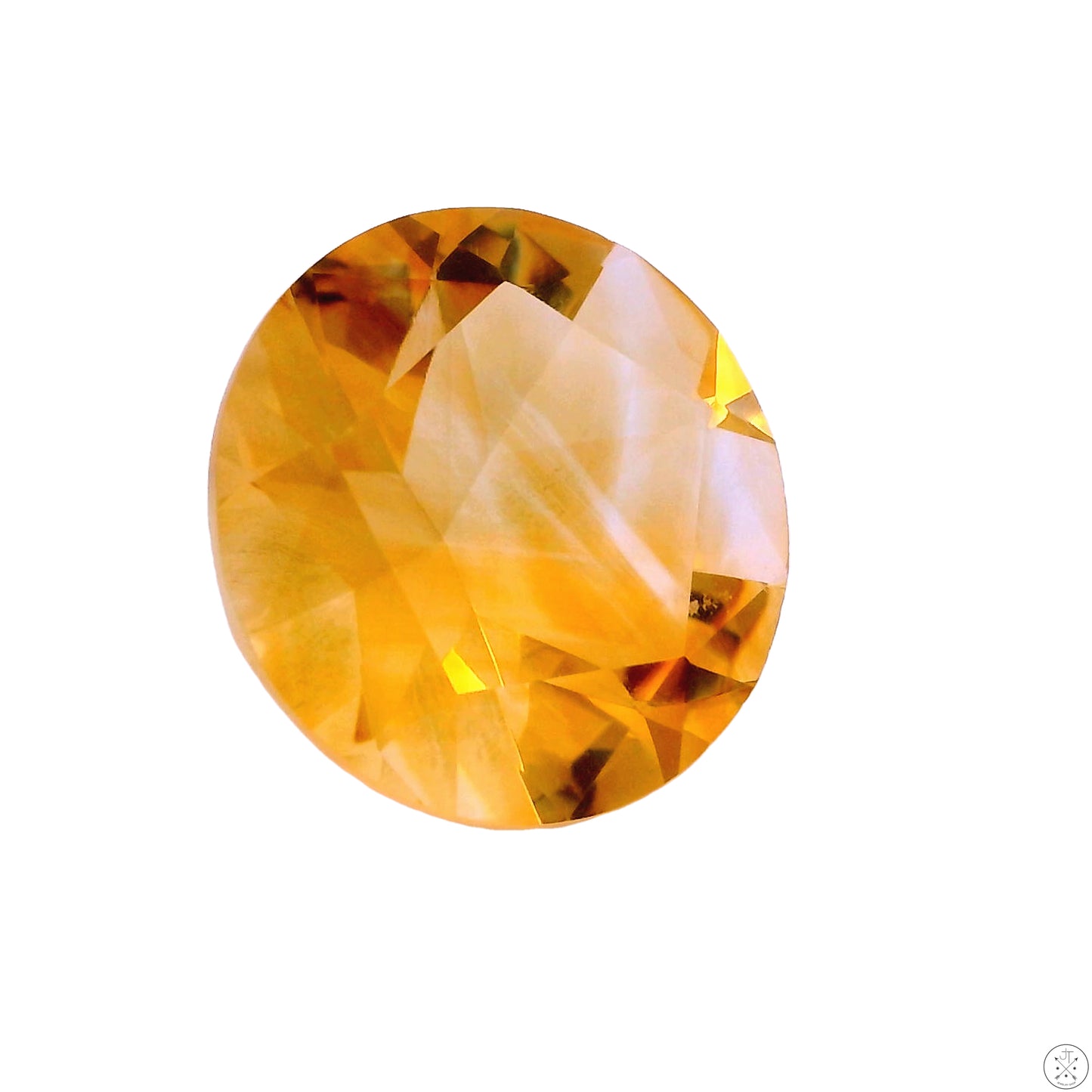 7.70 carat Natural Citrine 14 mm Round Faceted Gemstone Unique Star