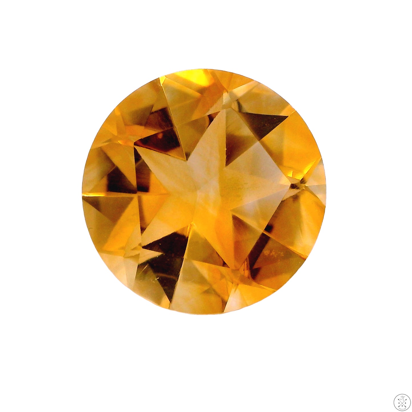 7.70 carat Natural Citrine 14 mm Round Faceted Gemstone Unique Star