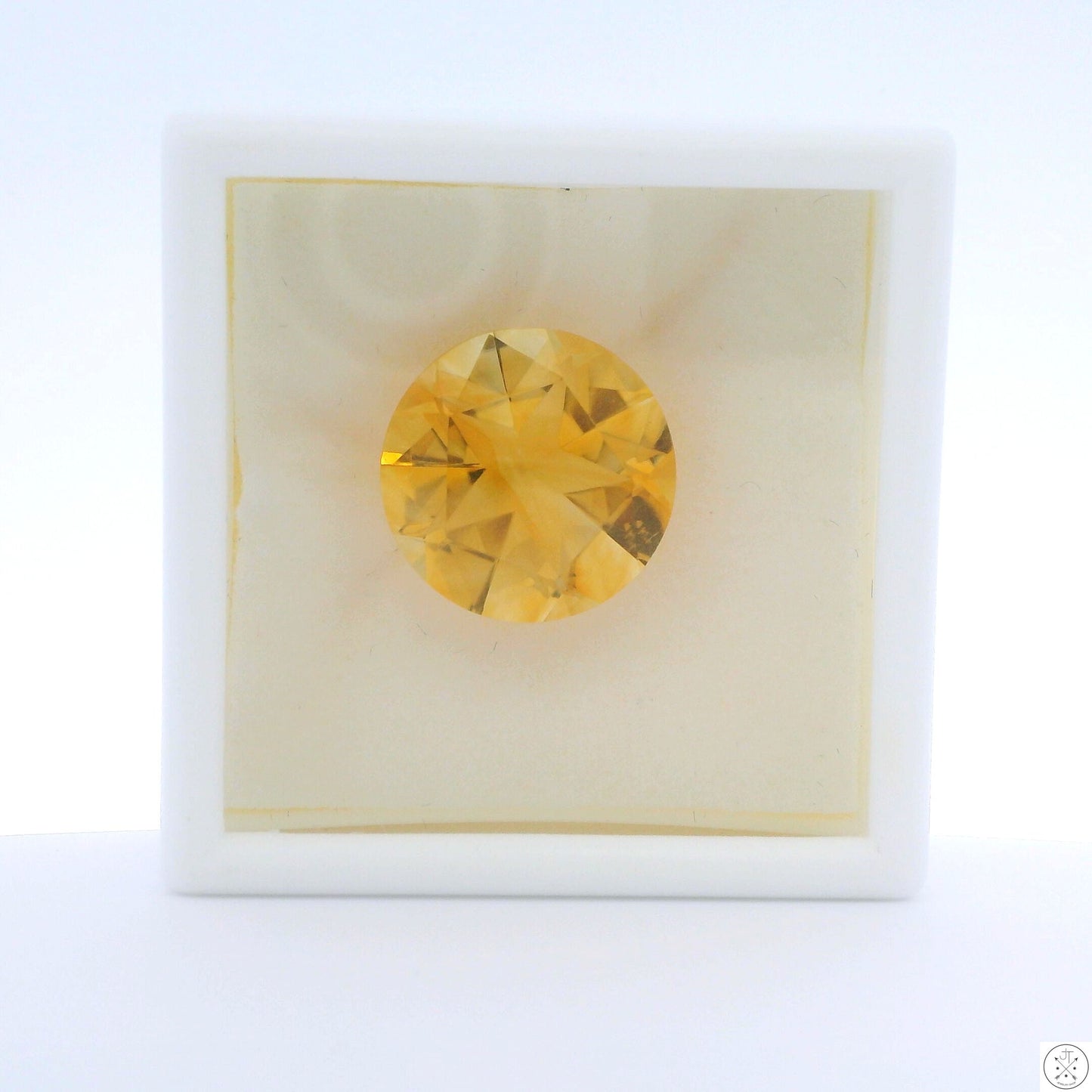 7.70 carat Natural Citrine 14 mm Round Faceted Gemstone Unique Star