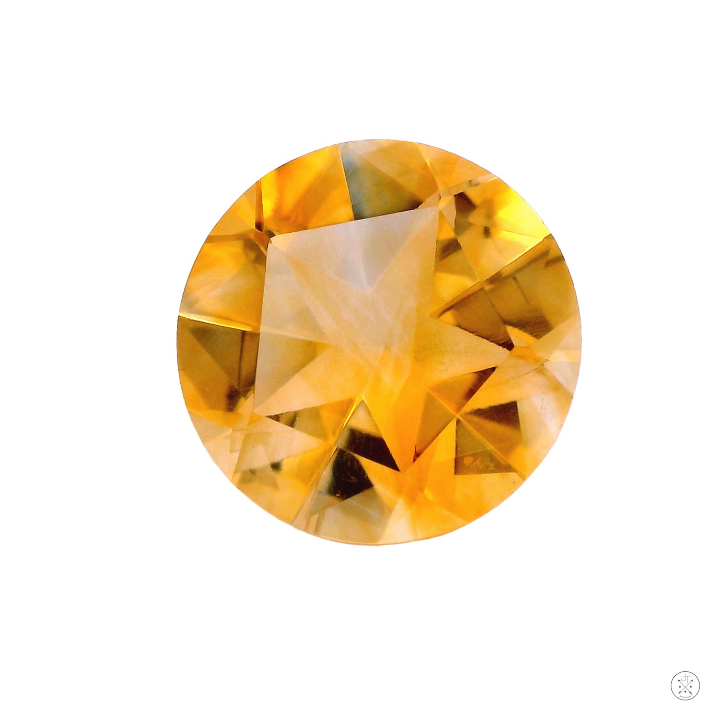 7.70 carat Natural Citrine 14 mm Round Faceted Gemstone Unique Star