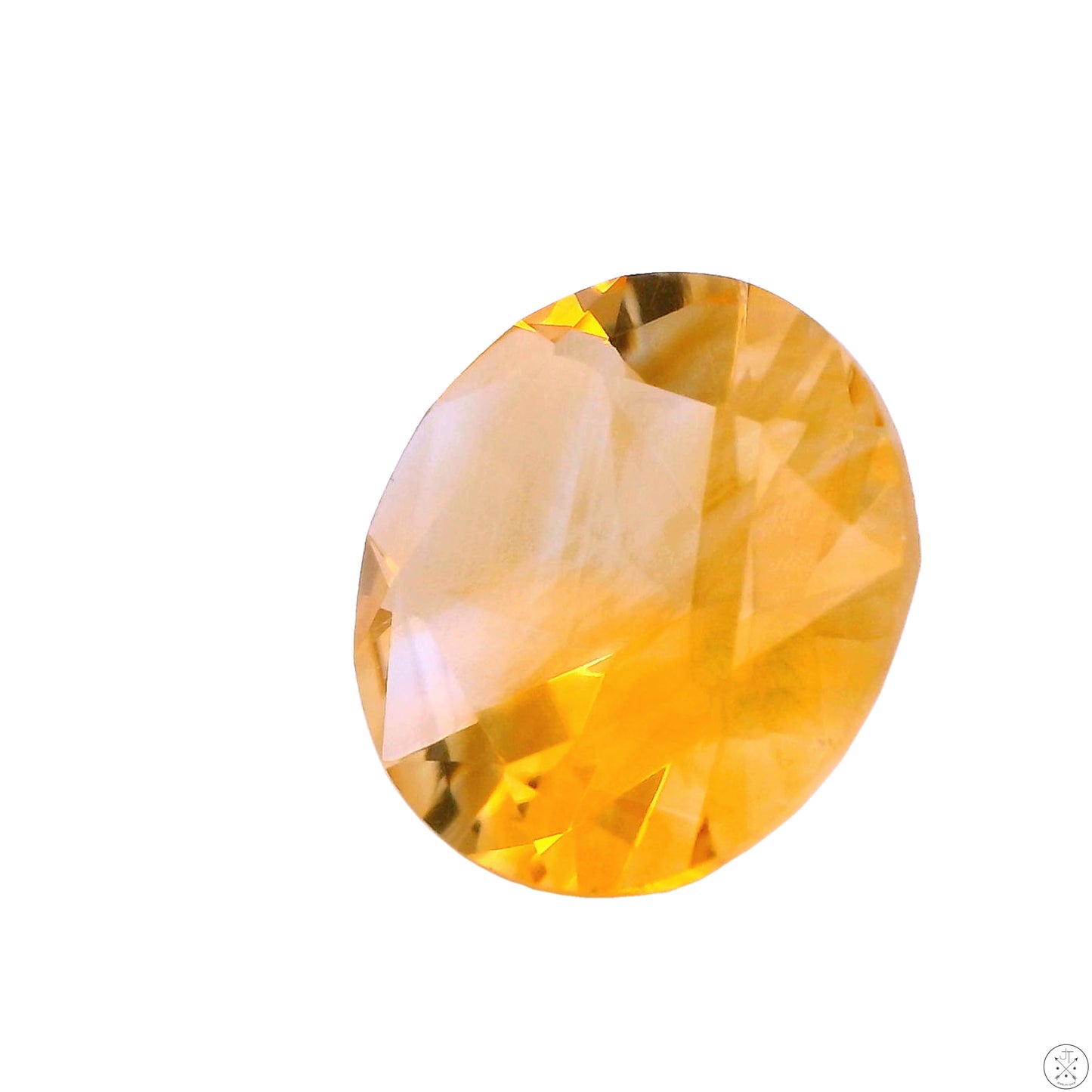 7.70 carat Natural Citrine 14 mm Round Faceted Gemstone Unique Star