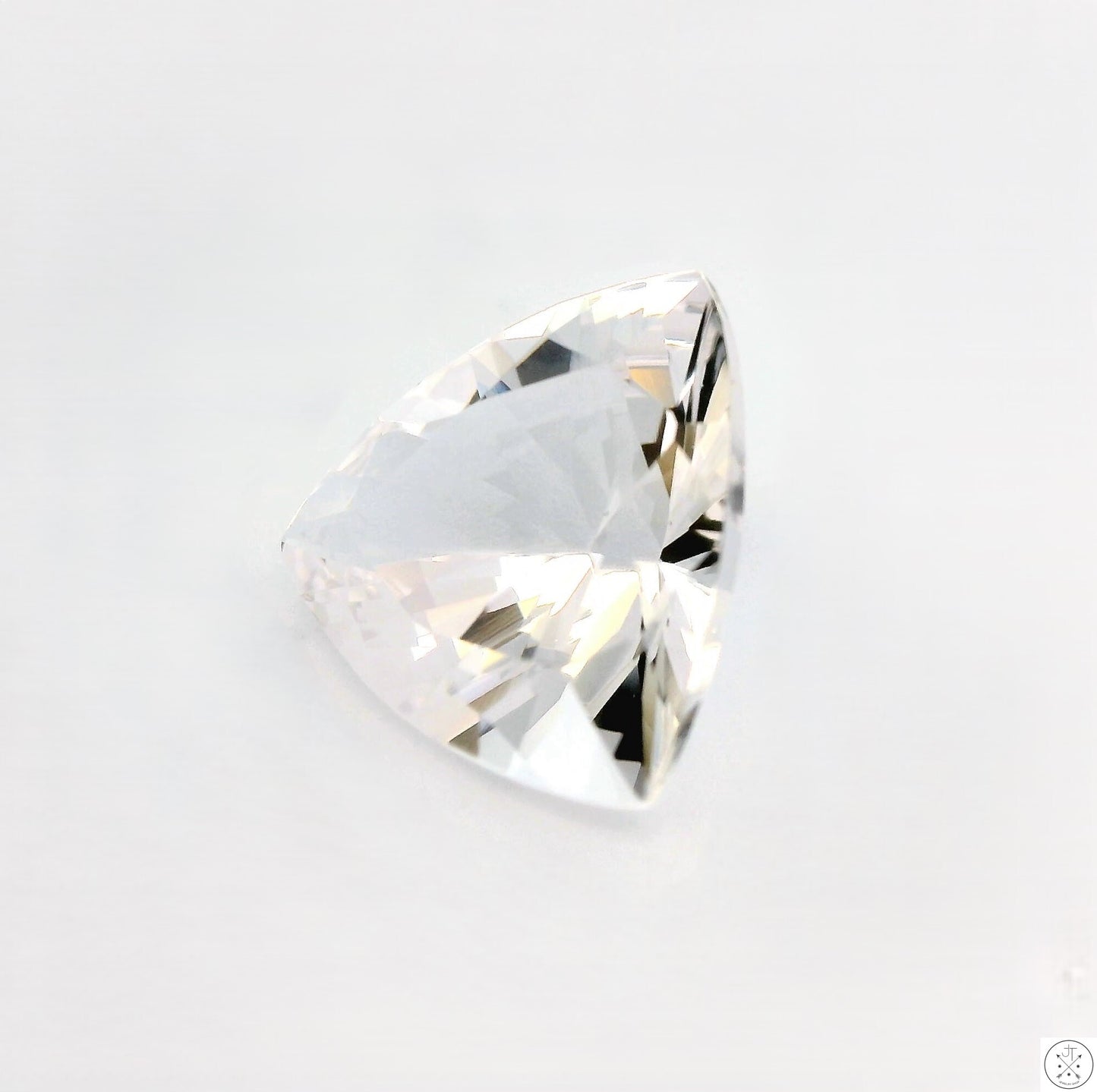 4.86 Carat Natural Danburite 12 mm Trillion Faceted Gemstone Loose Colorless Mexico