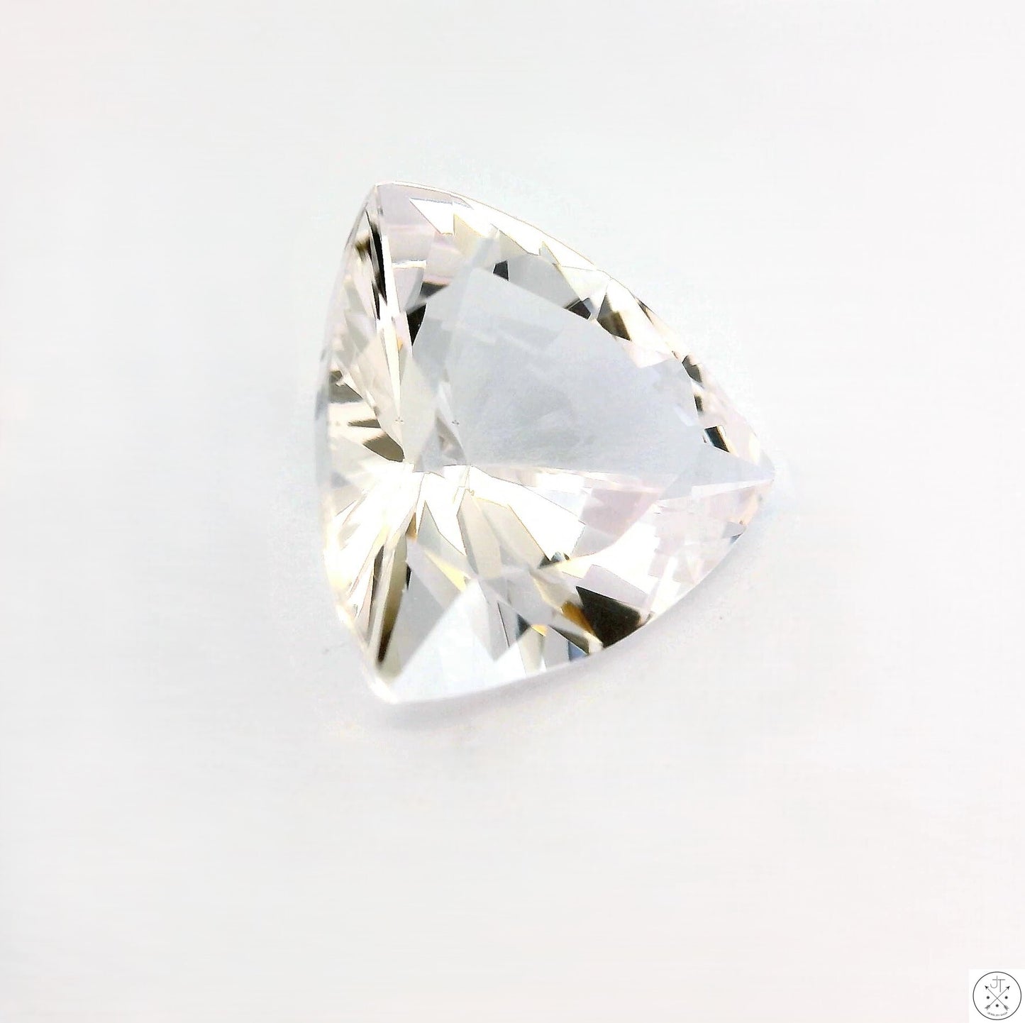 4.86 Carat Natural Danburite 12 mm Trillion Faceted Gemstone Loose Colorless Mexico