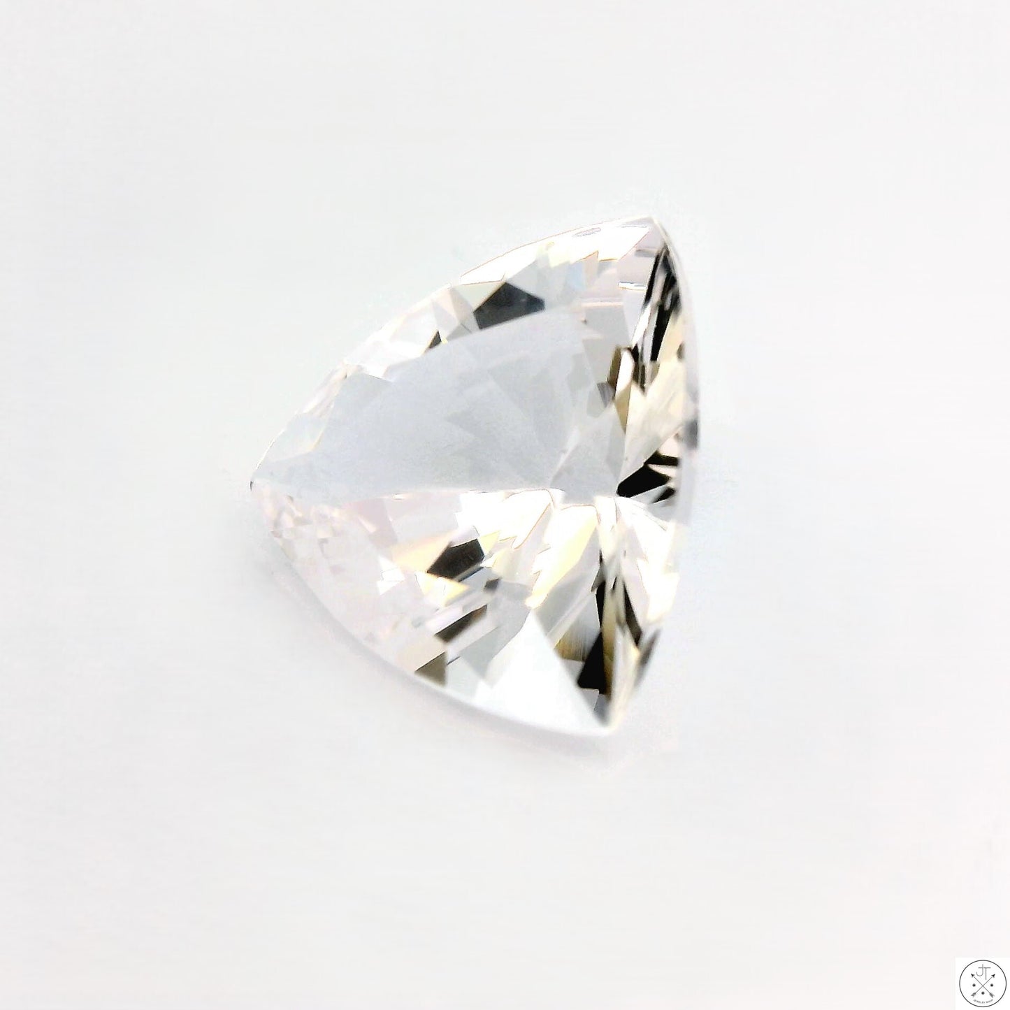 4.86 Carat Natural Danburite 12 mm Trillion Faceted Gemstone Loose Colorless Mexico