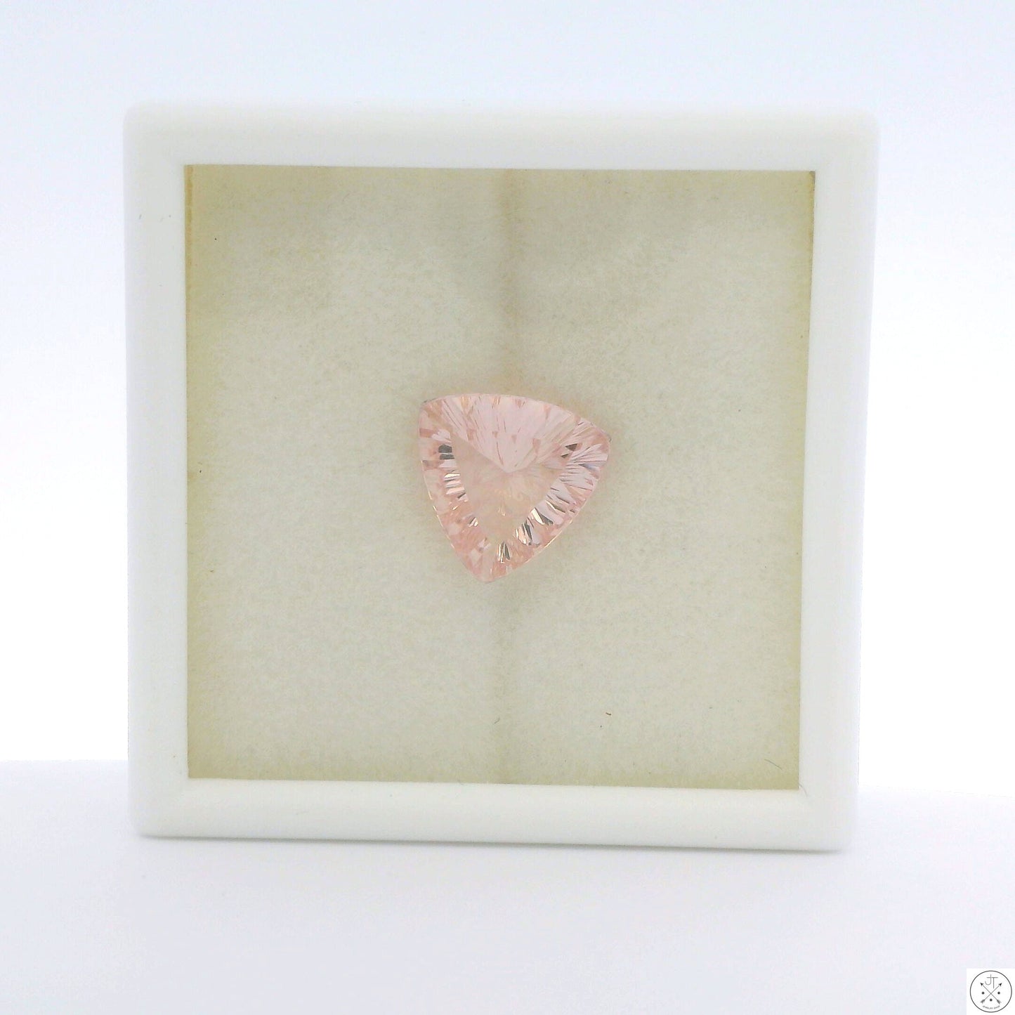 1.90 Carat Natural Morganite 9.5 mm Trillion Faceted Gemstone Loose Namibia