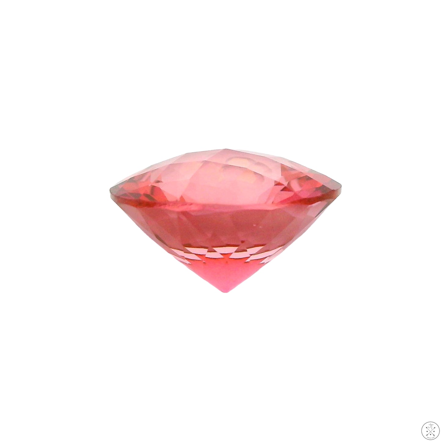 6.73 Carat Natural Treated Salmon Topaz 12 mm Round Faceted Gemstone Loose Pink
