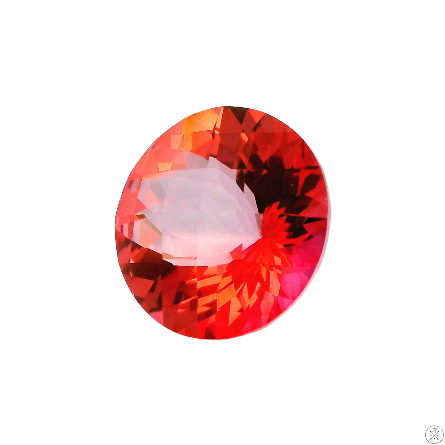 6.73 Carat Natural Treated Salmon Topaz 12 mm Round Faceted Gemstone Loose Pink