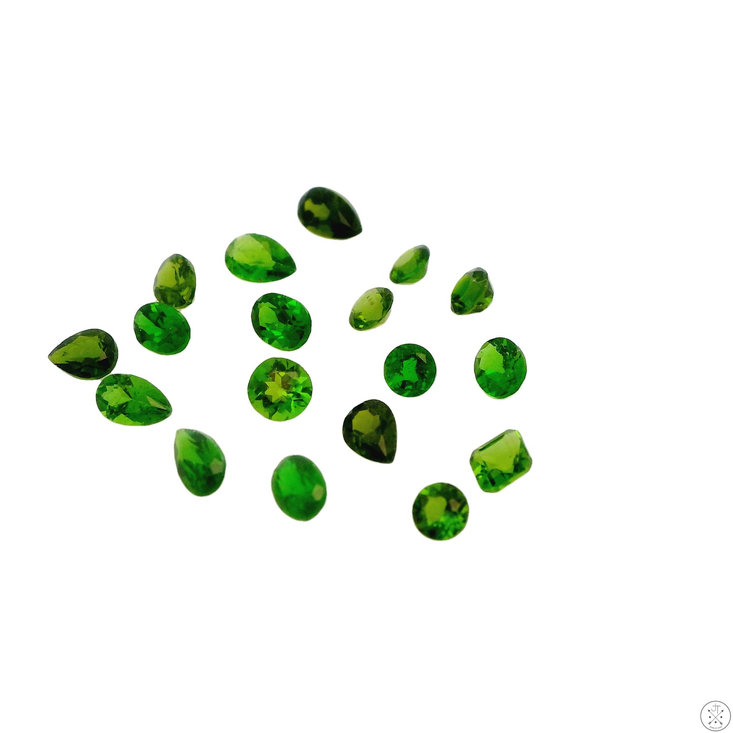 3.10 ctw Natural Chrome Diopside Faceted Gemstone Siberia Loose Lot Pear Round Oval