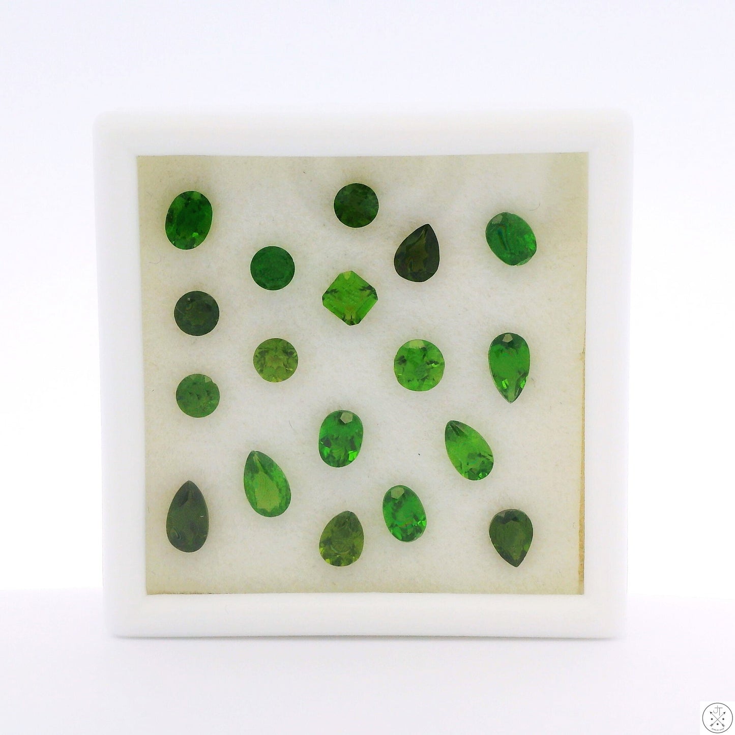 3.10 ctw Natural Chrome Diopside Faceted Gemstone Siberia Loose Lot Pear Round Oval