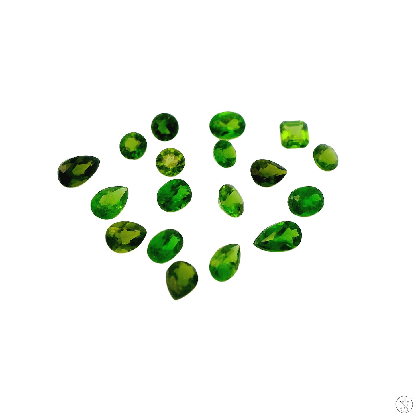 3.10 ctw Natural Chrome Diopside Faceted Gemstone Siberia Loose Lot Pear Round Oval