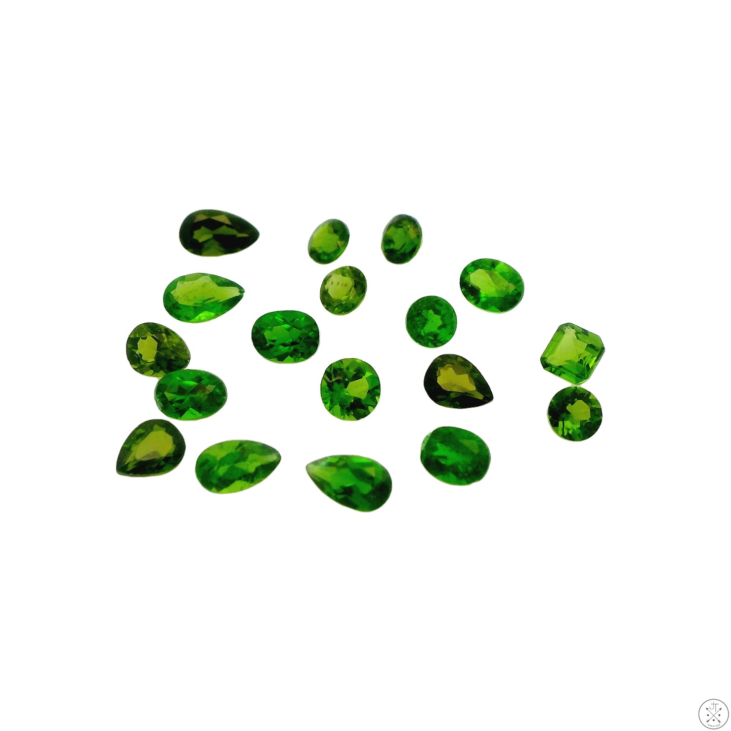 3.10 ctw Natural Chrome Diopside Faceted Gemstone Siberia Loose Lot Pear Round Oval