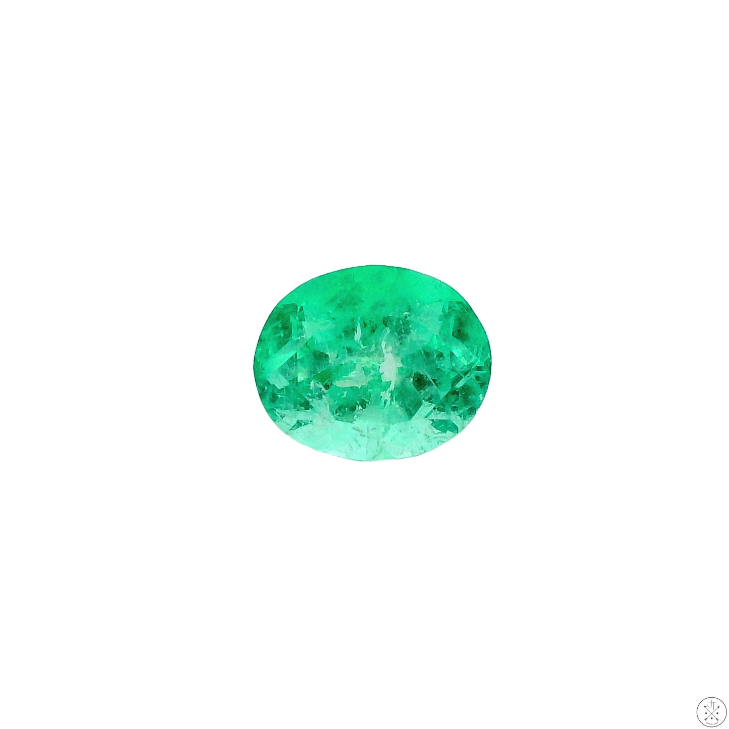 .76 carat Natural Colombian Emerald 6.5 x 5.3 mm Oval Faceted Gemstone Loose