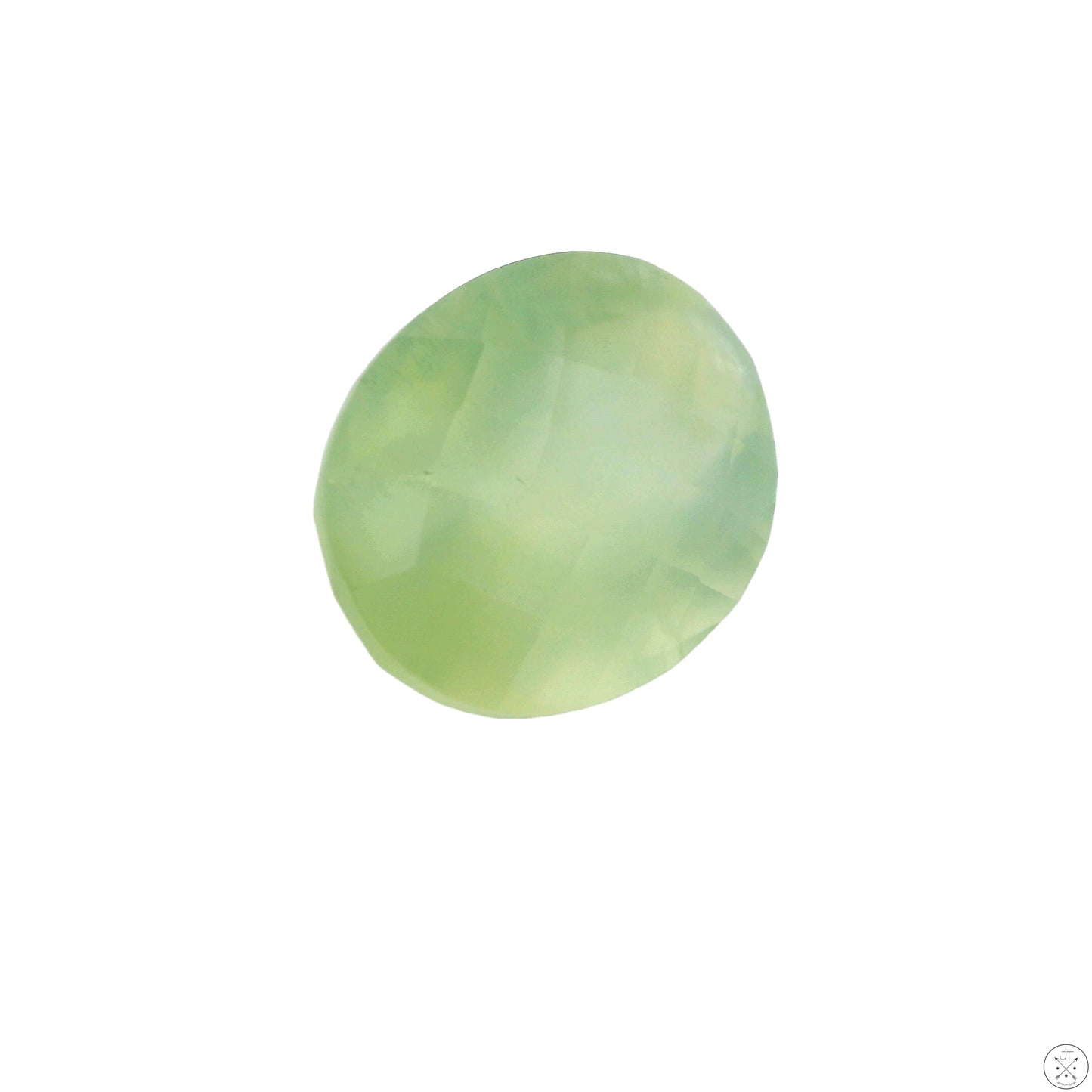 10.21 carat Natural Prehnite 16x12 mm Oval Checkerboard Faceted Gemstone Loose