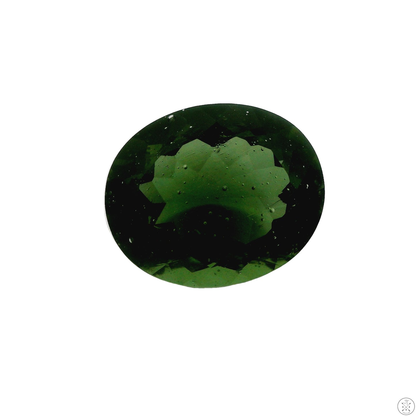 4.11 Carat Natural Moldavite 12 x 10 mm Oval Faceted Gemstone