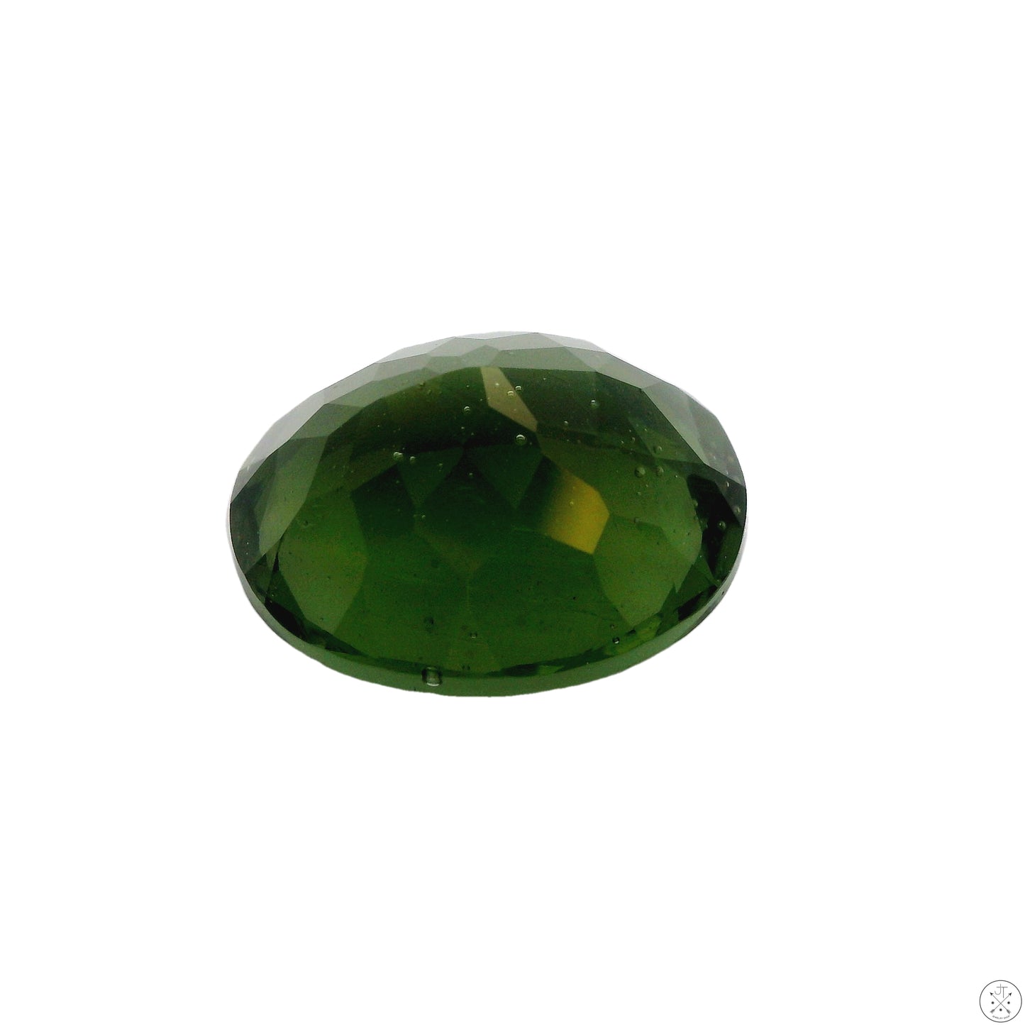 4.11 Carat Natural Moldavite 12 x 10 mm Oval Faceted Gemstone