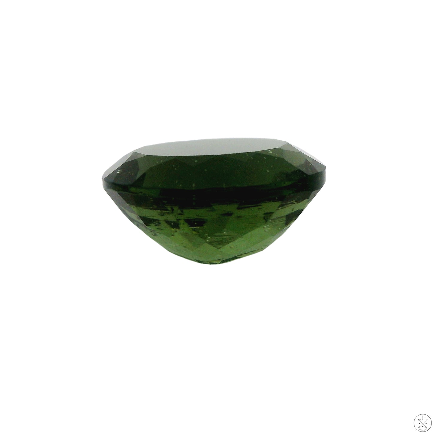 4.11 Carat Natural Moldavite 12 x 10 mm Oval Faceted Gemstone