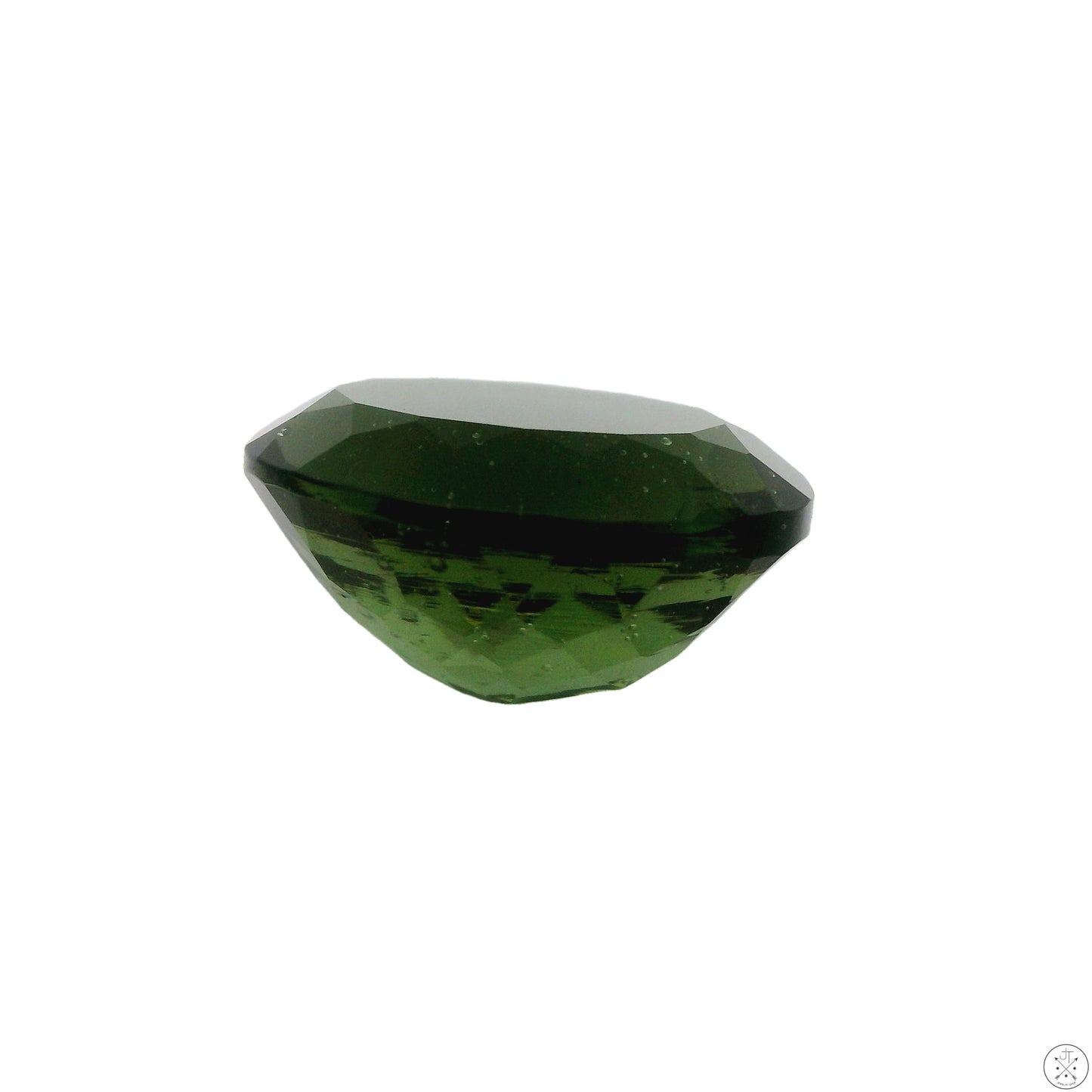4.11 Carat Natural Moldavite 12 x 10 mm Oval Faceted Gemstone