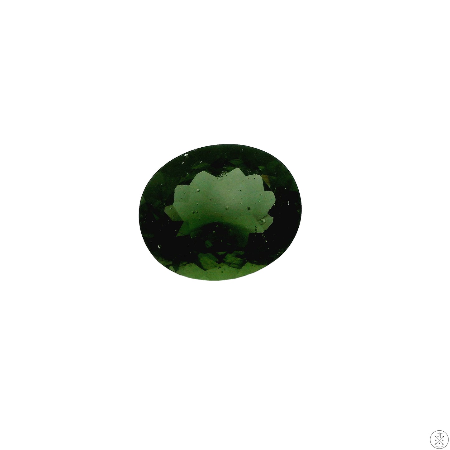 4.11 Carat Natural Moldavite 12 x 10 mm Oval Faceted Gemstone