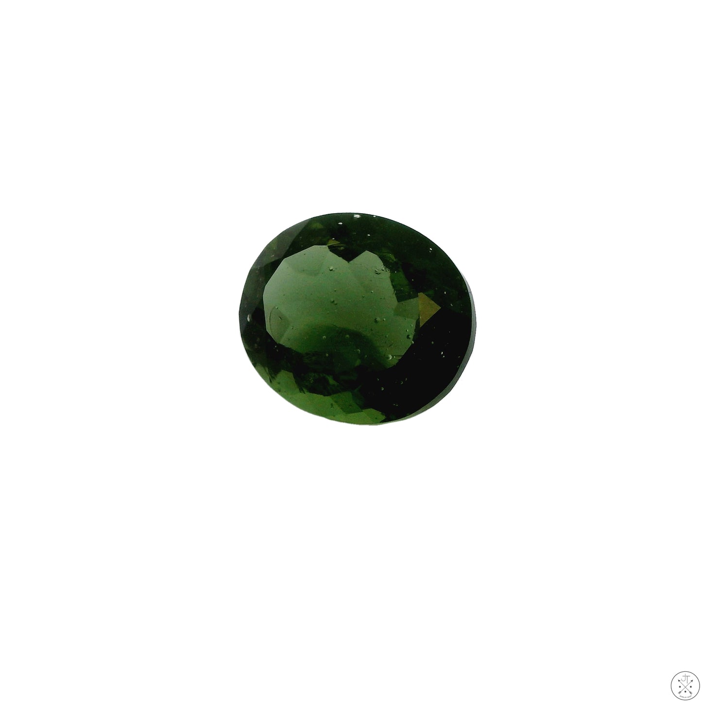 4.11 Carat Natural Moldavite 12 x 10 mm Oval Faceted Gemstone