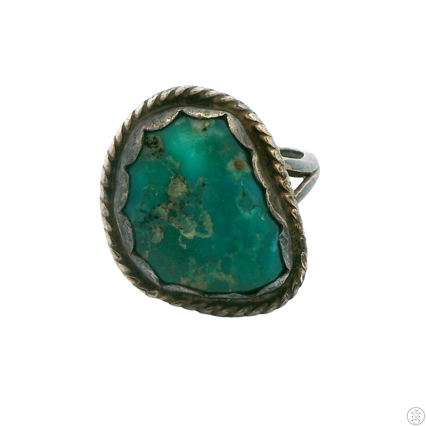 Vintage Sterling Silver Ring with Cerrillos Mine Turquoise Size 6.75