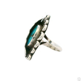 Vintage Sterling Silver Ring with Morenci Turquoise Size 7.25