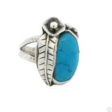 Vintage Sterling Silver Ring with Turquoise Size 9.5