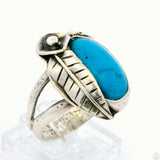 Vintage Sterling Silver Ring with Turquoise Size 9.5