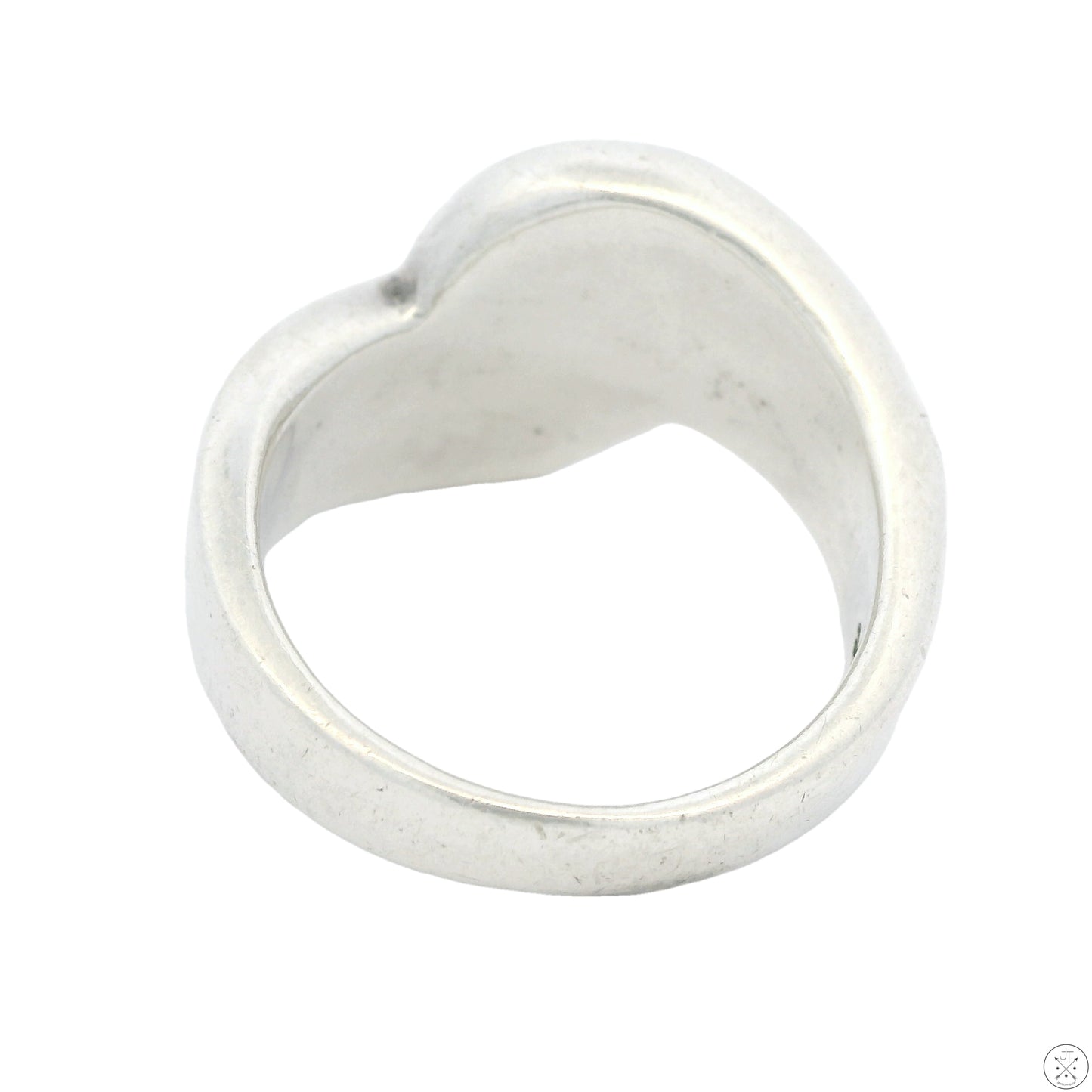 Vintage Sterling Silver Wide Band with Mother of Pearl Inlay Size 9