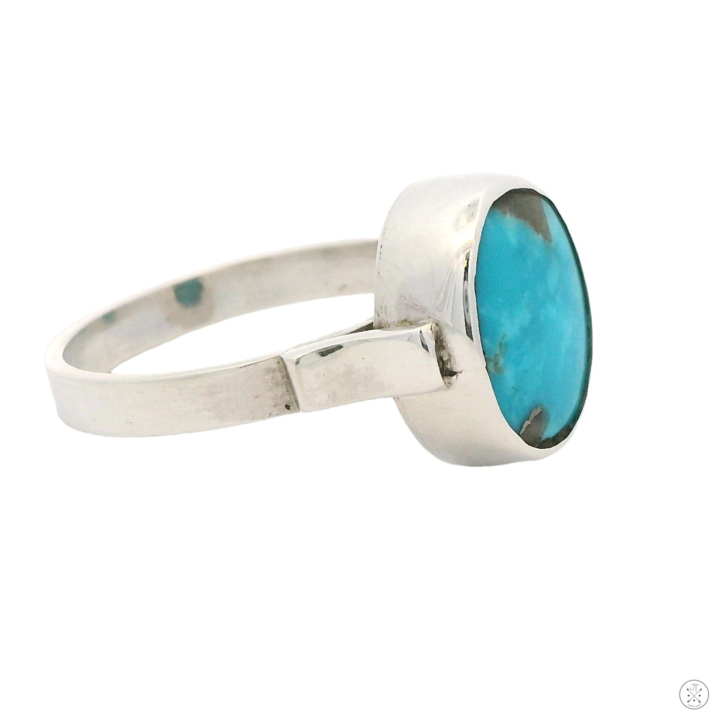 New Sterling Silver Ring with Natural Indian Mountain Turquoise Size 7.75