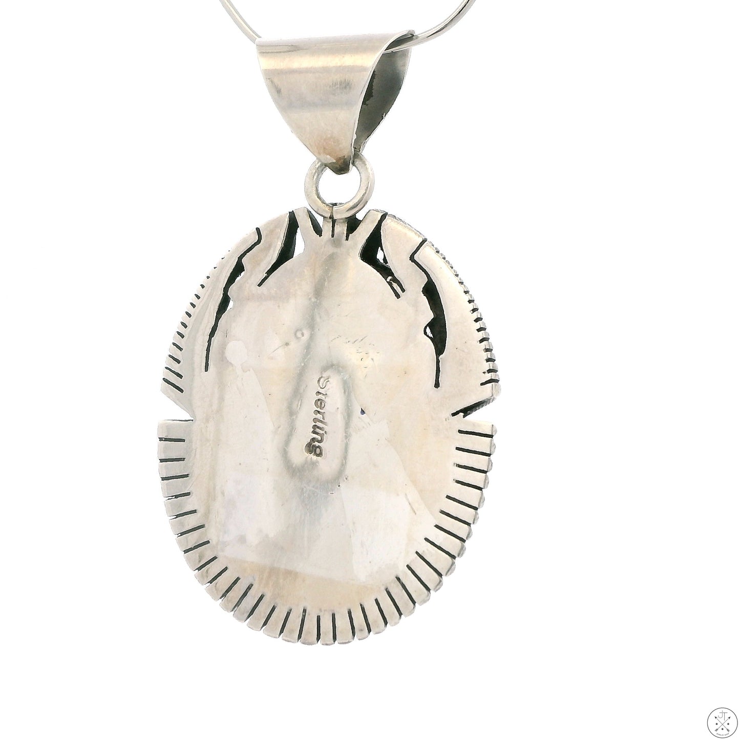 Vintage Sterling Silver Pendant with Wild Horse Magnesite Cabochon