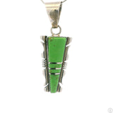 Vintage Navajo Sterling Silver Pendant Gaspeite Signed Steve Francisco