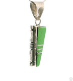 Vintage Navajo Sterling Silver Pendant Gaspeite Signed Steve Francisco