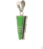 Vintage Navajo Sterling Silver Pendant Gaspeite Signed Steve Francisco